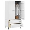 vidaXL Wardrobe White Solid Pine Wood Compact Wardrobe Rectangular