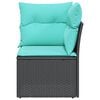 vidaXL Garden Sofa Black PE Rattan Medium Modular Garden Sofa Square