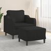 vidaXL Sofa Chair With Footstool Black