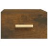 vidaXL Wall-mounted Bedside Cabinet Smoked Oak 13.8x13.8x7.9"
