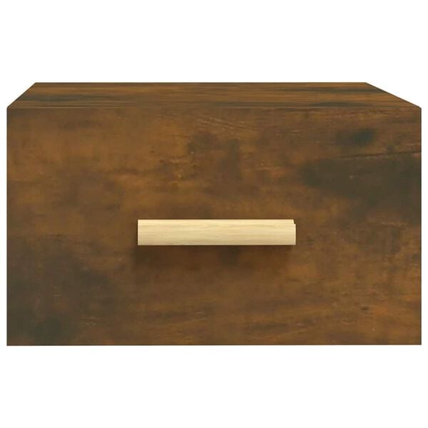 vidaXL Wall-mounted Bedside Cabinet Smoked Oak 13.8x13.8x7.9"