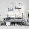 vidaXL Bed Frame Black Powder-Coated Steel Double Bed Frame