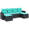 vidaXL Garden Sofa Set Black PE Rattan, Steel Large Modular