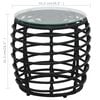 vidaXL Bistro Set Black, Transparent PE rattan, powder-coated steel, glass