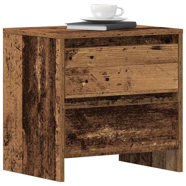 vidaXL Bedside Cabinet 2 pcs Old Wood 17.72 x 13.39 x 17.52 in
