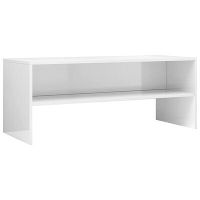 vidaXL TV Stand High Gloss White 39.4" x 15.7" x 15.7" Engineered Wood
