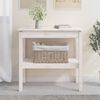 vidaXL Console Table White Solid Pinewood Medium Storage Console Table