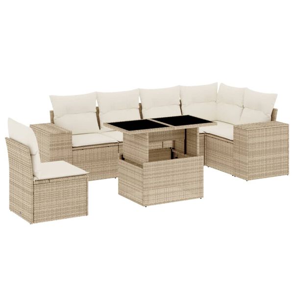vidaXL Garden Sofa Set Beige