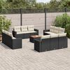 vidaXL Garden Sofa Set Black and Cream