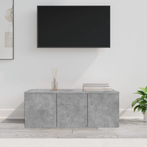 vidaXL TV Cabinet Concrete Grey Engineered Wood TV Cabinet Rectangular