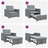 vidaXL Pull out Sofa Bed Single Light grey 35.43 x 64.96 x 34.25 in