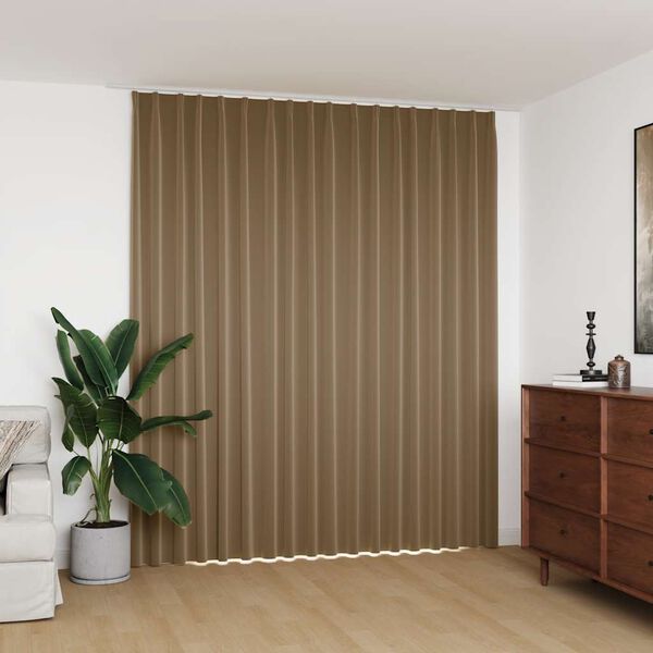 vidaXL Blackout Curtain with Hooks Taupe 114.2x96.5"