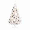 vidaXL Artificial Half Christmas Tree White PVC 6.9 ft Tall