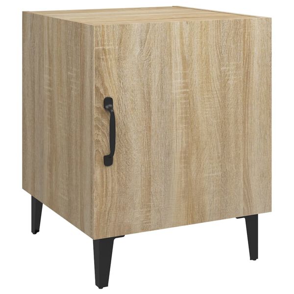 vidaXL Bedside Cabinet Set of 2 Sonoma oak Engineered wood, metal Medium