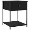 vidaXL Bedside Table Set of 2 Black Engineered wood, Iron