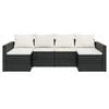 vidaXL Garden Lounge Set Black and Cream White