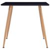 vidaXL Dining Table Black and Oak MDF 31.7 in x 31.7 in x 28.7 in