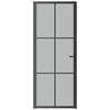 vidaXL Interior Door 32.7"x79.3" Black Matt Glass and Aluminum