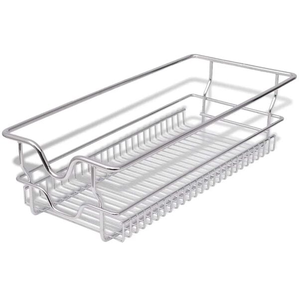 vidaXL Pull-Out Wire Baskets 2 pcs Silver 11.8"