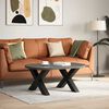 vidaXL Coffee Table Leg Set of 2 Black Powder-Coated Steel Medium