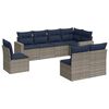 vidaXL 8 Piece Patio Sofa Set with Cushions Gray Poly Rattan