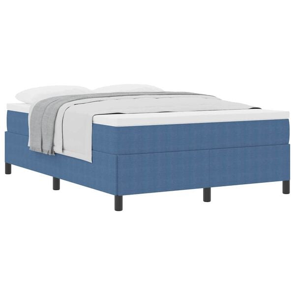 vidaXL Bed Frame Blue 63" x 78.7" Corduroy fabric