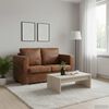 vidaXL 2-seater Sofa Brown Artificial Suede Leather Medium