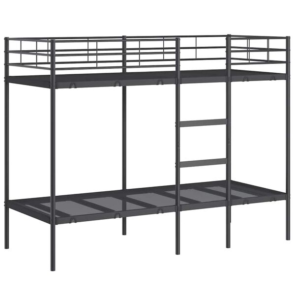 vidaXL Bunk Bed Black Steel and mesh fabric