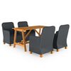 vidaXL Dining Set Dark Grey