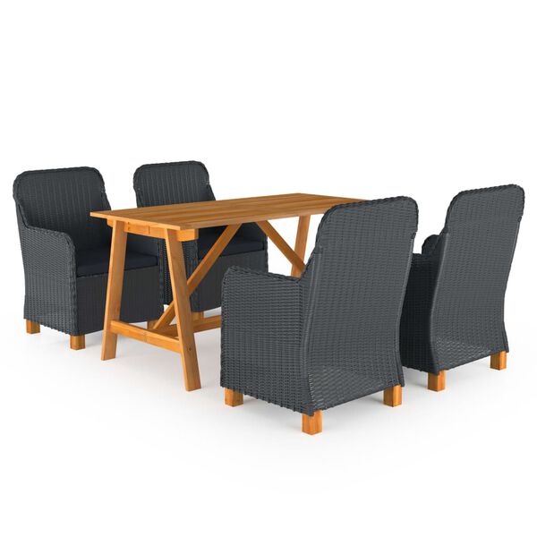 vidaXL Dining Set Dark Grey