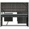 vidaXL Garden Sofa Grey PE Rattan, Powder-Coated Steel L-Shaped Foldable