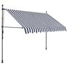 vidaXL Retractable Awning Blue and White Polyester with PU coating