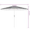 vidaXL Garden Parasol Green Polyester Large Durable Garden Parasol