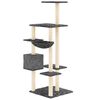 vidaXL Cat Tree Dark grey Engineered wood, plush, sisal Medium Cat Tree