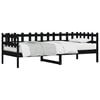 vidaXL Day Bed Black Solid pinewood Twin Day Bed Rectangular Modern