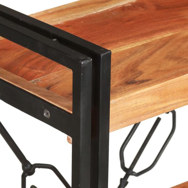 vidaXL Bookcase Natural wood with black frame