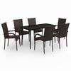 vidaXL Garden Dining Set Brown and black