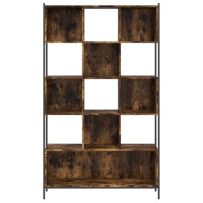 vidaXL Bookcase Smoked Oak 40.2"x11"x67.7" Engineered Wood