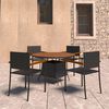vidaXL Outdoor Dining Set Black PE rattan Medium Durable