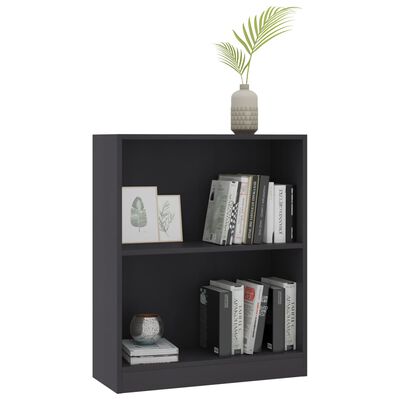 vidaXL Bookshelf Gray 23.6"x9.4"x29.9" Engineered Wood
