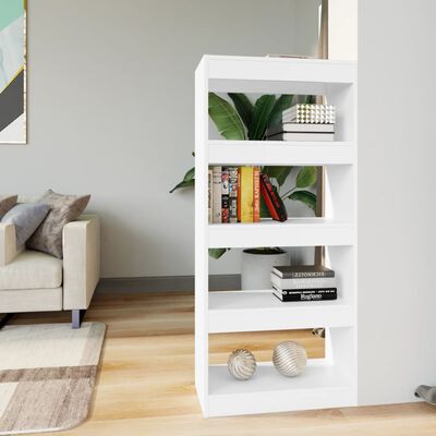 vidaXL Book Cabinet/Room Divider White 23.6"x11.8"x53.1" Engineered Wood