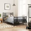 vidaXL Bed Frame Black Steel Twin Bed Frame Rectangular Traditional