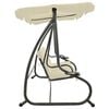 vidaXL Swing Bench Sand white PVC-coated fabric, powder-coated steel Large