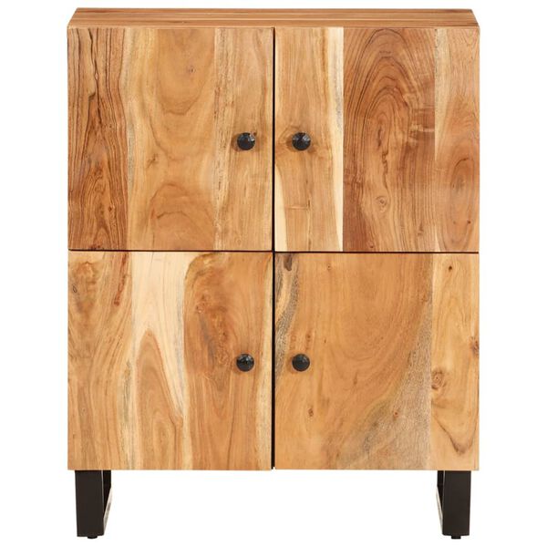 vidaXL Sideboard Natural wood and black Solid acacia wood and metal
