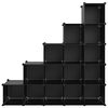 vidaXL Storage Cube Organizer Black PP Plastic 61.0 x 12.6 x 60.4 in.