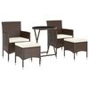 vidaXL Garden Bistro Set Brown, Cream White