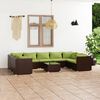 vidaXL Garden Lounge Set Brown, Green