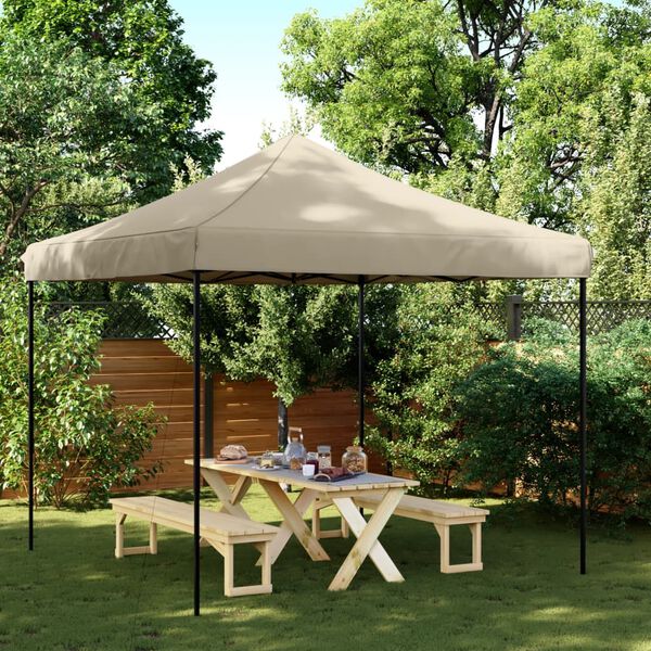 vidaXL Party Tent Taupe and Black