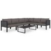 vidaXL Corner Sofa Anthracite Poly rattan, aluminum, fabric (100% polyester)