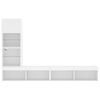 vidaXL 4 Piece TV Wall Units with LED White Engineered Wood